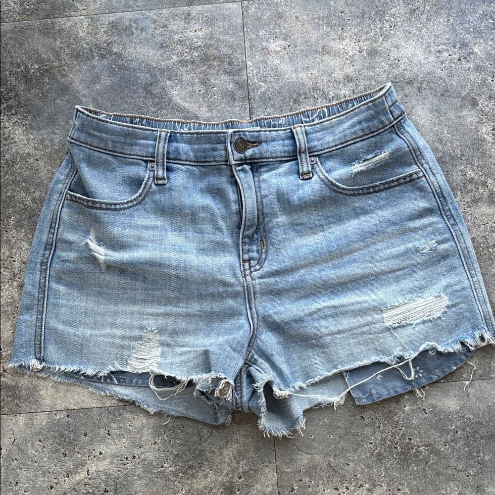 Aerie Light Blue Distressed Jean Shorts